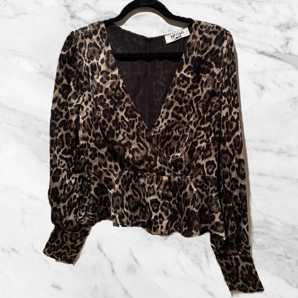 Tops - Peplum Cheetah Blouse